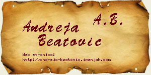 Andreja Beatović vizit kartica